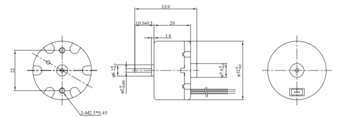 Precise 3VDC Brushless BLDC Motor 3600rpm Kecepatan Dia 32mm 0