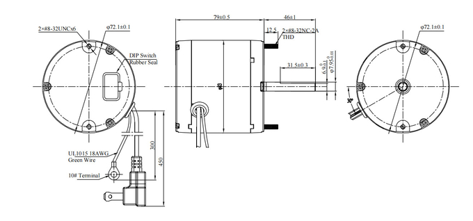 3.3" EC Motor Sensorless Aliran Udara Konstan 20VAC 230VAC 8